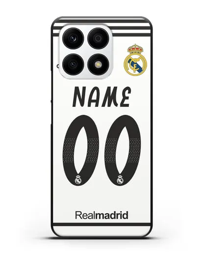 Именной чехол Реал Мадрид с фамилией и номером (сезон 2018-2019) белая форма силиконовый для Honor X8a