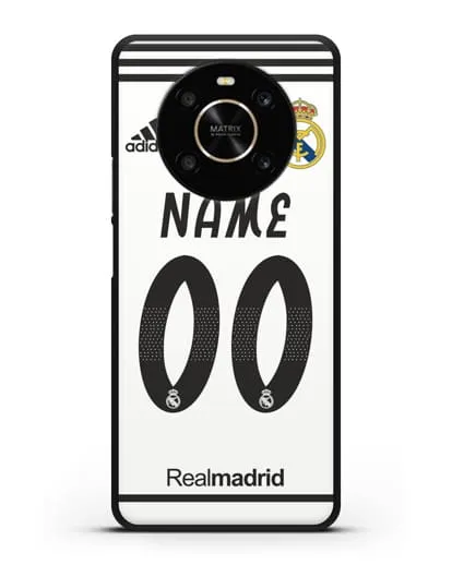 Именной чехол Реал Мадрид с фамилией и номером (сезон 2018-2019) белая форма силиконовый для Honor X9