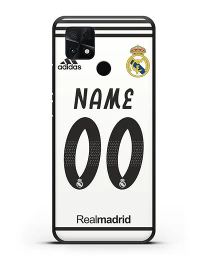 Именной чехол Реал Мадрид с фамилией и номером (сезон 2018-2019) белая форма силиконовый для Xiaomi Poco C40
