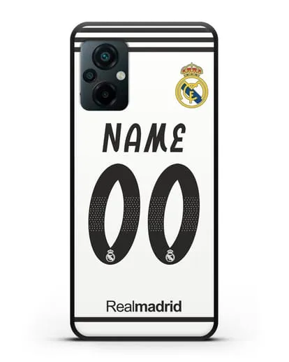 Именной чехол Реал Мадрид с фамилией и номером (сезон 2018-2019) белая форма силиконовый для Xiaomi Poco M5