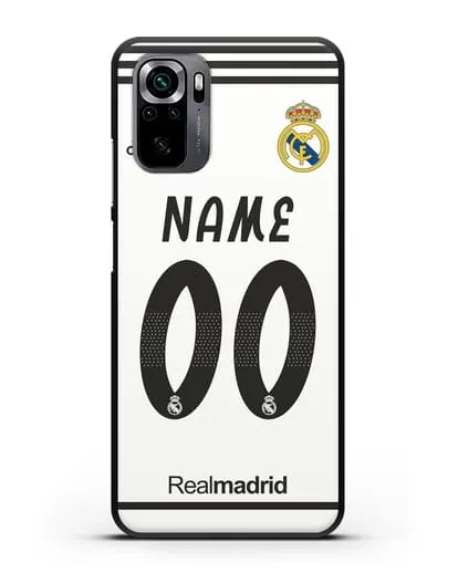 Именной чехол Реал Мадрид с фамилией и номером (сезон 2018-2019) белая форма силиконовый для Xiaomi Poco M5s