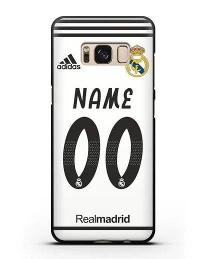 Именной чехол Реал Мадрид с фамилией и номером (сезон 2018-2019) белая форма силиконовый для Samsung Galaxy S8 Plus [SM-G955F]