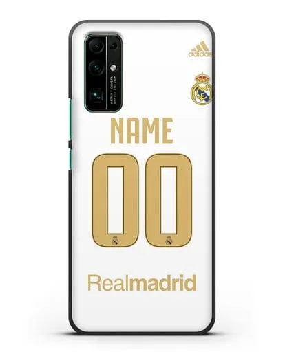 Именной чехол Реал Мадрид с фамилией и номером (сезон 2019-2020) белая форма силиконовый для Honor 30