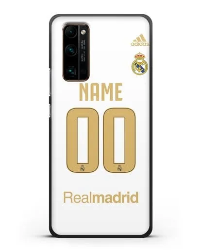 Именной чехол Реал Мадрид с фамилией и номером (сезон 2019-2020) белая форма силиконовый для Honor 30 Pro Plus