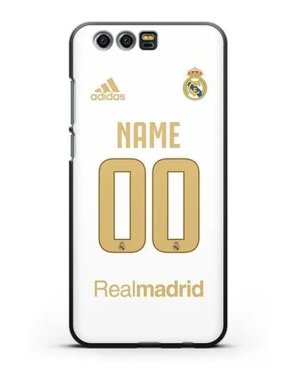 Именной чехол Реал Мадрид с фамилией и номером (сезон 2019-2020) белая форма силиконовый для Honor 9
