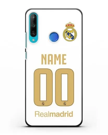 Именной чехол Реал Мадрид с фамилией и номером (сезон 2019-2020) белая форма силиконовый для Honor 9C