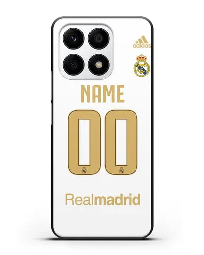 Именной чехол Реал Мадрид с фамилией и номером (сезон 2019-2020) белая форма силиконовый для Honor X8a