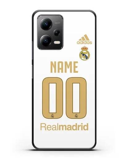 Именной чехол Реал Мадрид с фамилией и номером (сезон 2019-2020) белая форма силиконовый для Xiaomi Poco X5