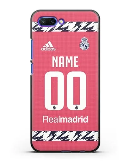 Именной чехол ФК Реал Мадрид с фамилией и номером (сезон 2020-2021) гостевая форма силиконовый для Honor 10