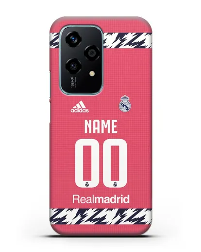 Именной чехол ФК Реал Мадрид с фамилией и номером (сезон 2020-2021) гостевая форма силиконовый для Honor 200 Lite