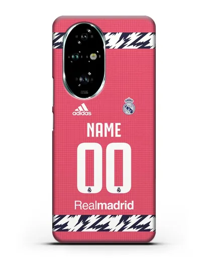 Именной чехол ФК Реал Мадрид с фамилией и номером (сезон 2020-2021) гостевая форма силиконовый для Honor 200 Pro