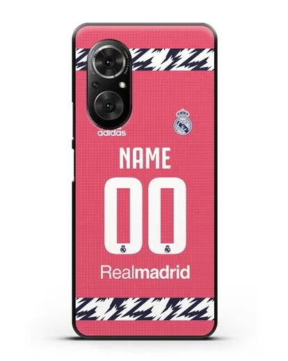 Именной чехол ФК Реал Мадрид с фамилией и номером (сезон 2020-2021) гостевая форма силиконовый для Honor 50 SE