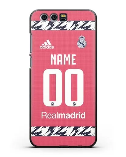 Именной чехол ФК Реал Мадрид с фамилией и номером (сезон 2020-2021) гостевая форма силиконовый для Honor 9
