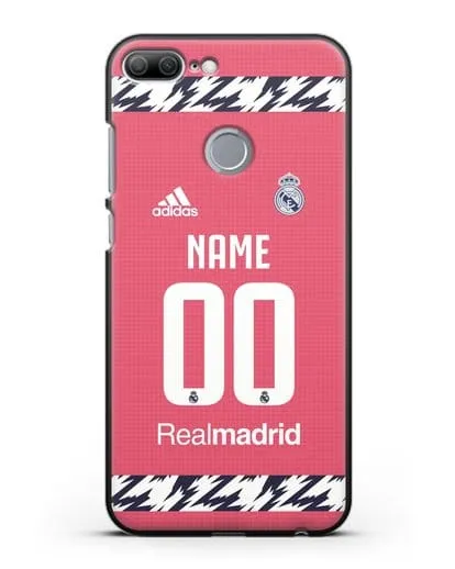 Именной чехол ФК Реал Мадрид с фамилией и номером (сезон 2020-2021) гостевая форма силиконовый для Honor 9 Lite