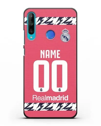 Именной чехол ФК Реал Мадрид с фамилией и номером (сезон 2020-2021) гостевая форма силиконовый для Honor 9C