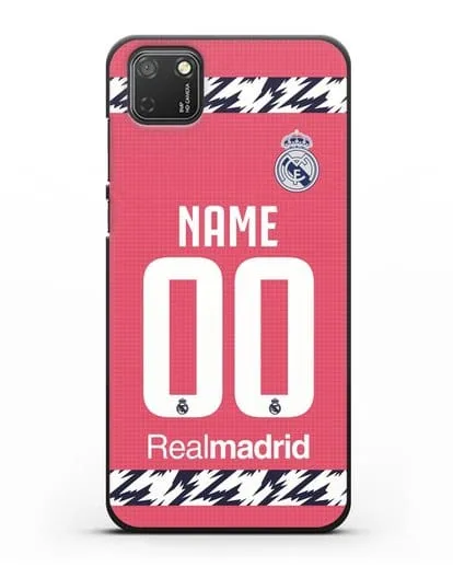 Именной чехол ФК Реал Мадрид с фамилией и номером (сезон 2020-2021) гостевая форма силиконовый для Honor 9S