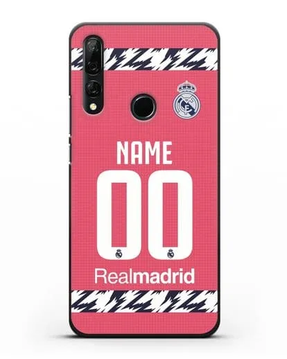 Именной чехол ФК Реал Мадрид с фамилией и номером (сезон 2020-2021) гостевая форма силиконовый для Honor 9X