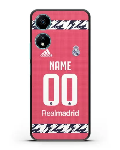 Именной чехол ФК Реал Мадрид с фамилией и номером (сезон 2020-2021) гостевая форма силиконовый для Honor X5 Plus