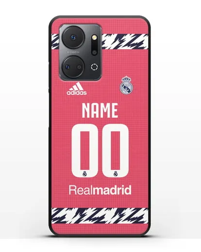 Именной чехол ФК Реал Мадрид с фамилией и номером (сезон 2020-2021) гостевая форма силиконовый для Honor X7a