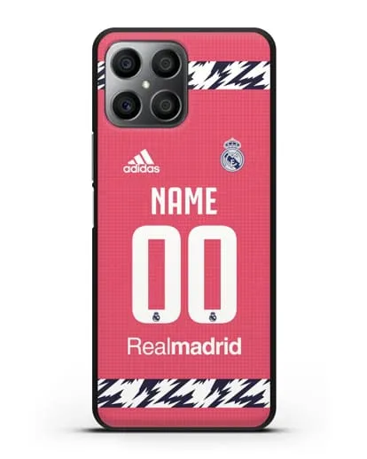 Именной чехол ФК Реал Мадрид с фамилией и номером (сезон 2020-2021) гостевая форма силиконовый для Honor X8
