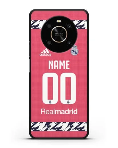 Именной чехол ФК Реал Мадрид с фамилией и номером (сезон 2020-2021) гостевая форма силиконовый для Honor X9