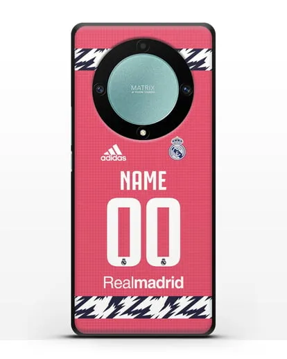 Именной чехол ФК Реал Мадрид с фамилией и номером (сезон 2020-2021) гостевая форма силиконовый для Honor X9a