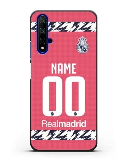 Именной чехол ФК Реал Мадрид с фамилией и номером (сезон 2020-2021) гостевая форма силиконовый для Huawei Nova 5T