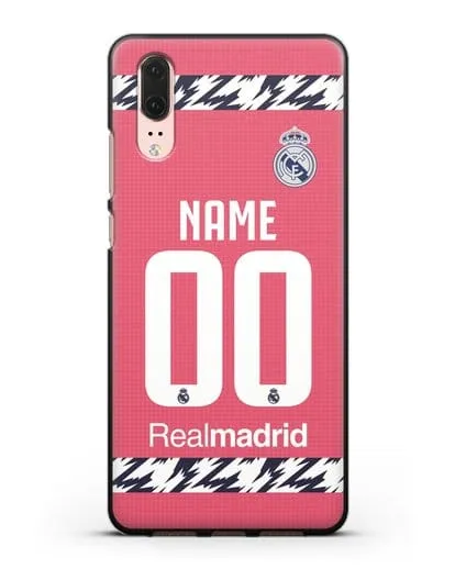 Именной чехол ФК Реал Мадрид с фамилией и номером (сезон 2020-2021) гостевая форма силиконовый для Huawei P20