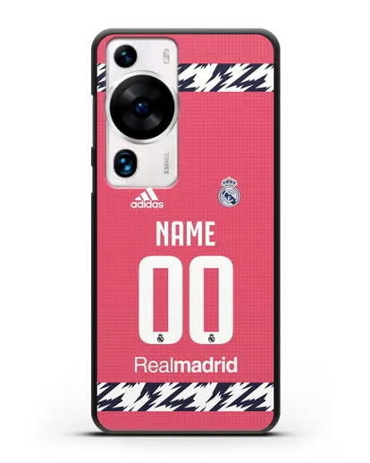 Именной чехол ФК Реал Мадрид с фамилией и номером (сезон 2020-2021) гостевая форма силиконовый для Huawei P60 Pro