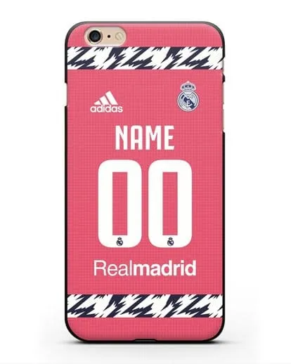 Именной чехол ФК Реал Мадрид с фамилией и номером (сезон 2020-2021) гостевая форма силиконовый для iPhone 6 Plus