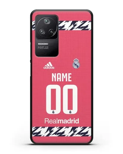 Именной чехол ФК Реал Мадрид с фамилией и номером (сезон 2020-2021) гостевая форма силиконовый для Xiaomi Poco F4