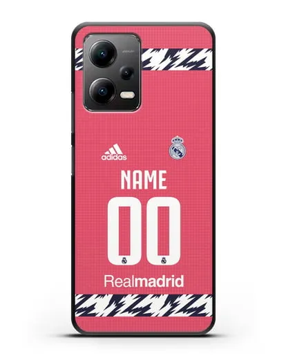 Именной чехол ФК Реал Мадрид с фамилией и номером (сезон 2020-2021) гостевая форма силиконовый для Xiaomi Poco X5