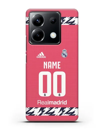 Именной чехол ФК Реал Мадрид с фамилией и номером (сезон 2020-2021) гостевая форма силиконовый для Xiaomi Poco X6