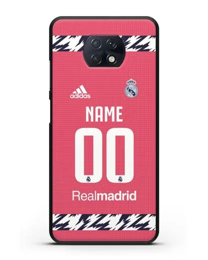 Именной чехол ФК Реал Мадрид с фамилией и номером (сезон 2020-2021) гостевая форма силиконовый для Xiaomi Redmi Note 9T