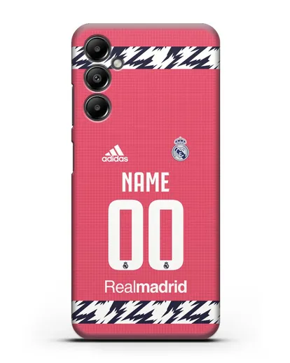 Именной чехол ФК Реал Мадрид с фамилией и номером (сезон 2020-2021) гостевая форма силиконовый для Samsung Galaxy A05s [SM-A057]