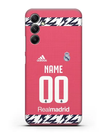 Именной чехол ФК Реал Мадрид с фамилией и номером (сезон 2020-2021) гостевая форма силиконовый для Samsung Galaxy A34 [SM-A346]