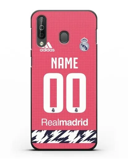 Именной чехол ФК Реал Мадрид с фамилией и номером (сезон 2020-2021) гостевая форма силиконовый для Samsung Galaxy A40s [SM-A507FN]