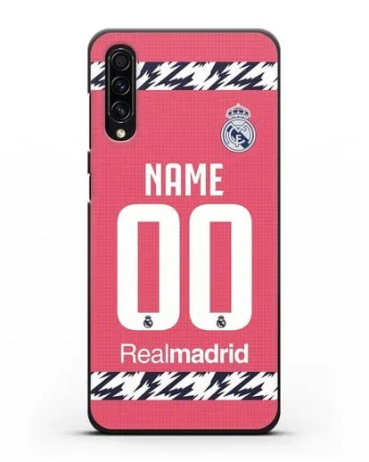 Именной чехол ФК Реал Мадрид с фамилией и номером (сезон 2020-2021) гостевая форма силиконовый для Samsung Galaxy A50s [SM-F507FN]