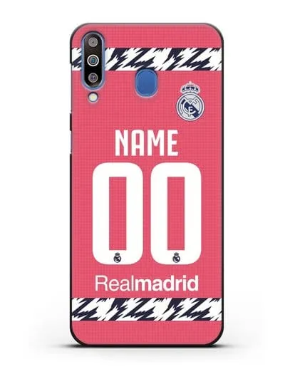 Именной чехол ФК Реал Мадрид с фамилией и номером (сезон 2020-2021) гостевая форма силиконовый для Samsung Galaxy M30 [SM-M305F]