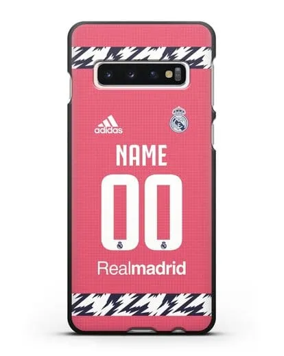 Именной чехол ФК Реал Мадрид с фамилией и номером (сезон 2020-2021) гостевая форма силиконовый для Samsung Galaxy S10 Plus [SM-G975F]