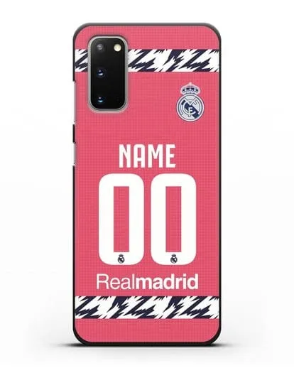 Именной чехол ФК Реал Мадрид с фамилией и номером (сезон 2020-2021) гостевая форма силиконовый для Samsung Galaxy S20 [SM-G980F]