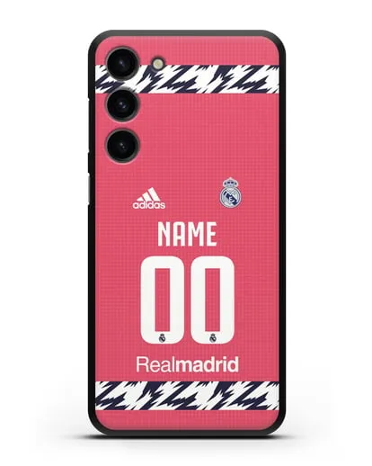 Именной чехол ФК Реал Мадрид с фамилией и номером (сезон 2020-2021) гостевая форма силиконовый для Samsung Galaxy S23 Plus [SM-S916]