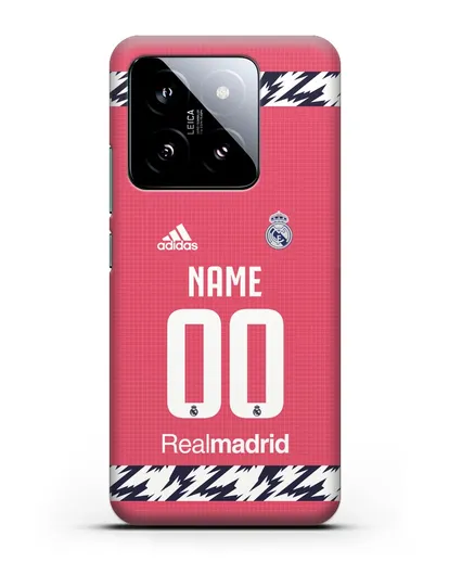 Именной чехол ФК Реал Мадрид с фамилией и номером (сезон 2020-2021) гостевая форма силиконовый для Xiaomi 14