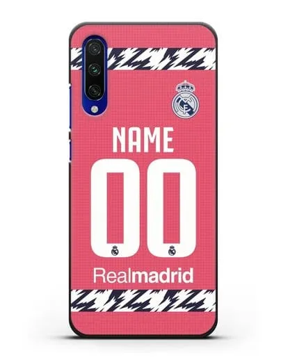Именной чехол ФК Реал Мадрид с фамилией и номером (сезон 2020-2021) гостевая форма силиконовый для Xiaomi Mi A3