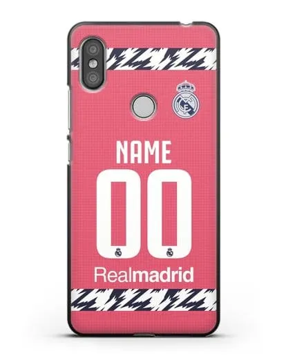 Именной чехол ФК Реал Мадрид с фамилией и номером (сезон 2020-2021) гостевая форма силиконовый для Xiaomi Redmi S2