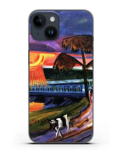 Чехол Закат над Голубым мостом (Пехштейн Макс) силиконовый для iPhone 14