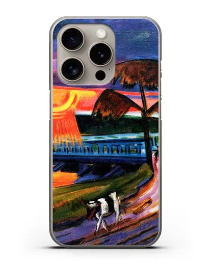 Чехол Закат над Голубым мостом (Пехштейн Макс) силиконовый для iPhone 15 Pro