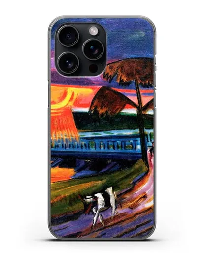 Чехол Закат над Голубым мостом (Пехштейн Макс) силиконовый для iPhone 15 Pro Max