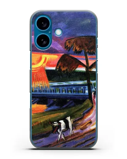 Чехол Закат над Голубым мостом (Пехштейн Макс) силиконовый для iPhone 16