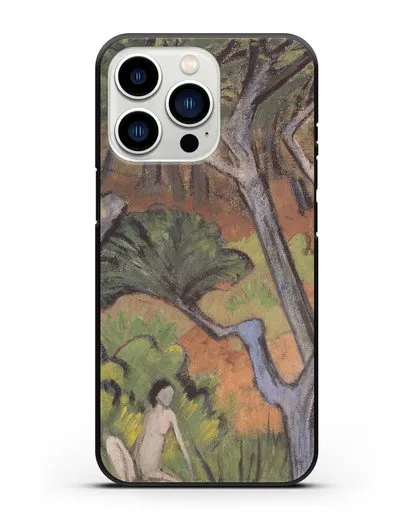 Чехол Лесной пейзаж с актом (Мюллер Отто) силиконовый для iPhone 13 Pro